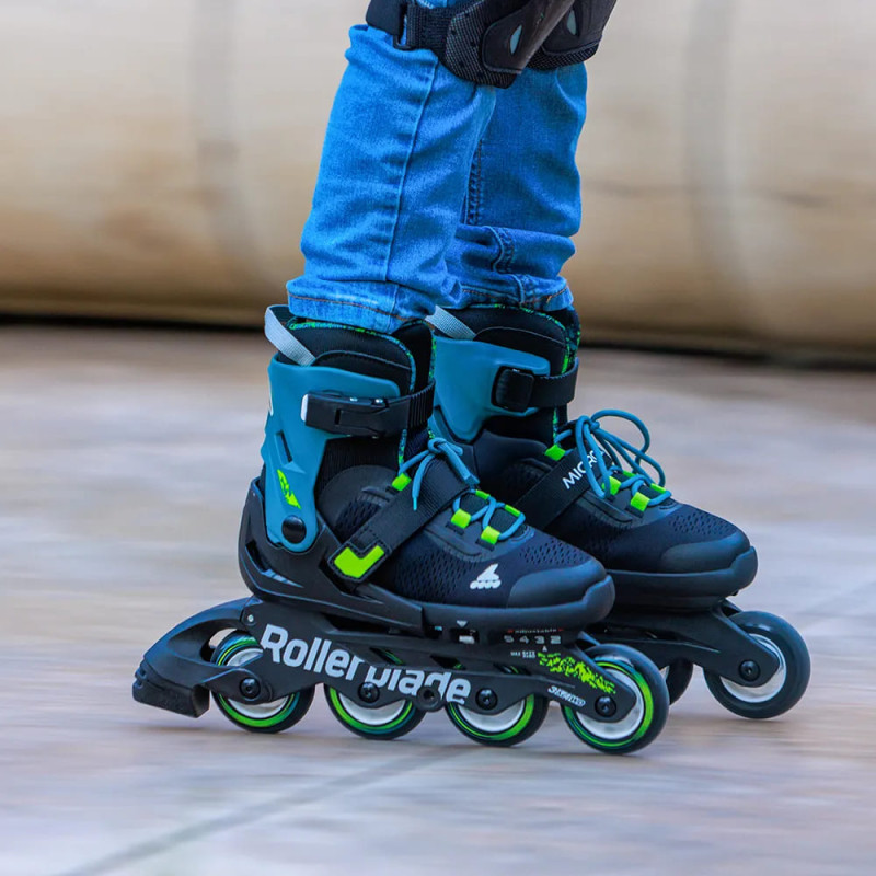 Детские раздвижные ролики Rollerblade Microblade XT темно-зеленые